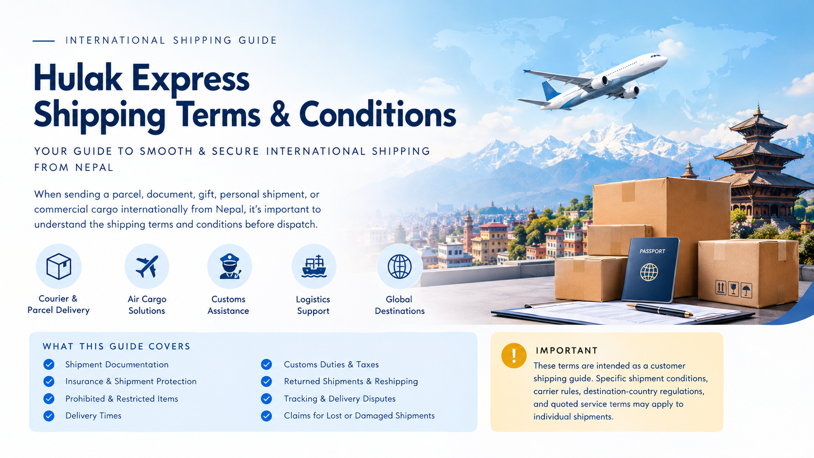 Hulak Express Terms & Conditions | International Courier & Cargo Shipping from Nepal