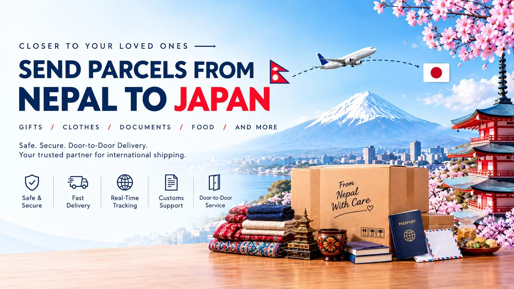 Nepal to Japan Personal Shipping: Send Gifts, Parcels & Personal Items
