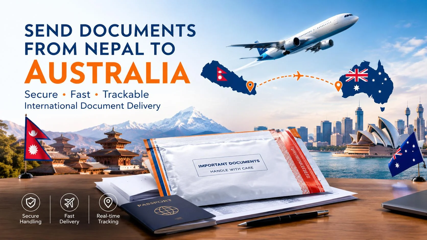 How to Send Documents from Nepal to Australia with Hulak Express