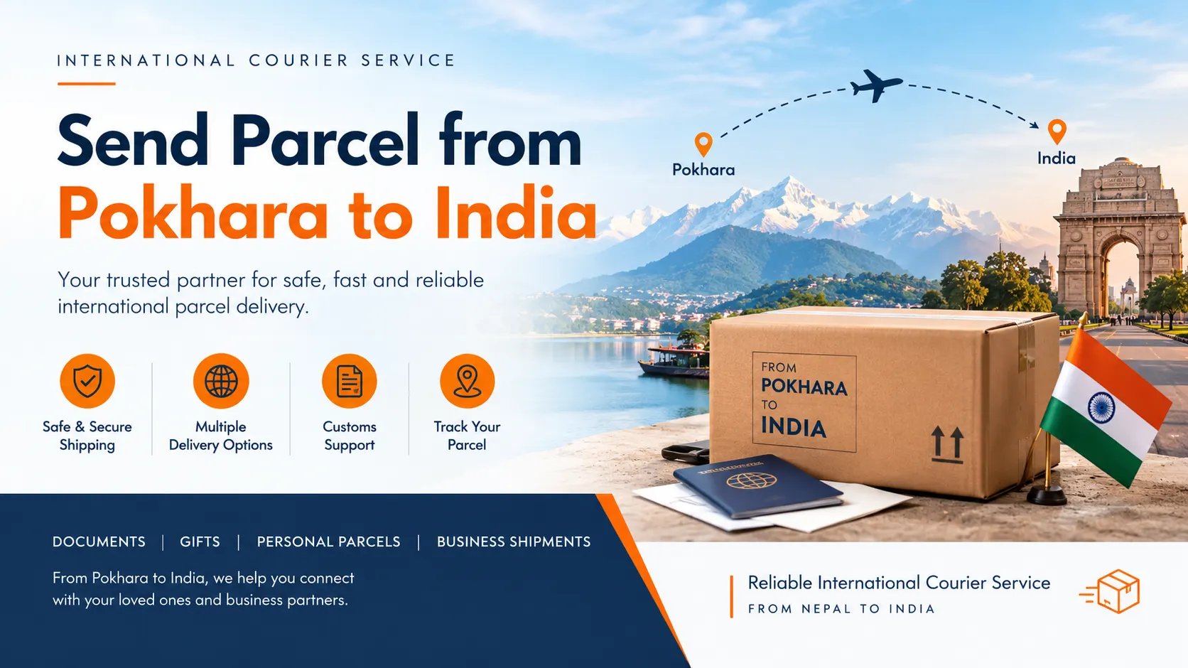 Send Parcel from Pokhara to India