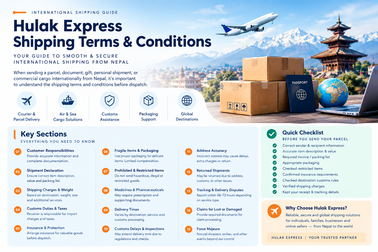 Hulak Express Terms & Conditions | International Courier & Cargo Shipping from Nepal