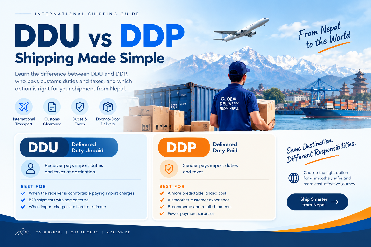 DDU vs DDP Shipping: Complete Guide for International Shipping from Nepal
