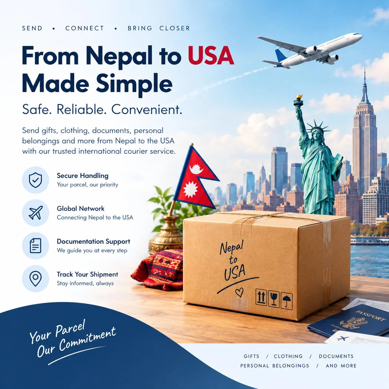 Nepal to USA Courier Service: Send Personal Parcels, Gifts & Documents with Hulak Express