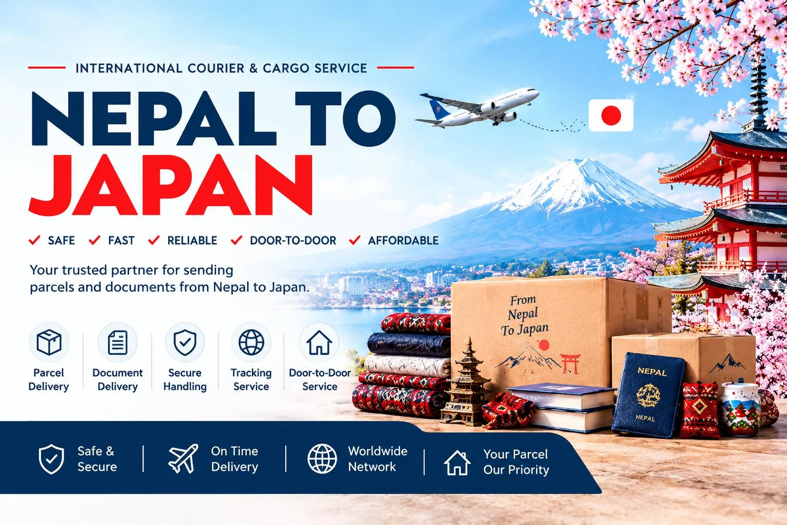 Nepal to Japan Personal Shipping: Send Gifts, Parcels & Personal Items