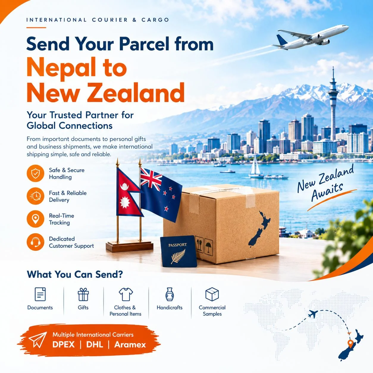 Promotional Image - Courier from Nepal to New Zealand: Fast, Reliable & Secure Shipping with Hulak Express